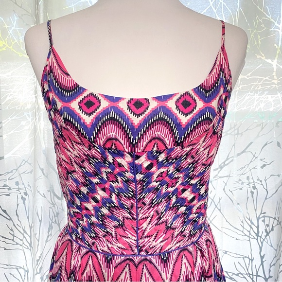 Tory Burch Malta pink purple white print sleeveless cotton midi dress - Picture 3 of 11